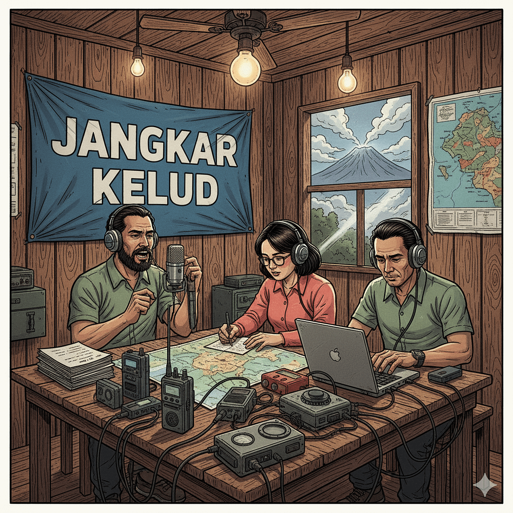 Gelombang Udara di Tengah Hujan Abu Erupsi Kelud 2014 Jangkar Kelud