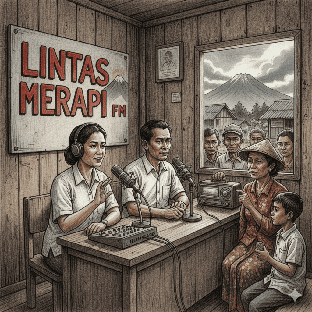 Peran Radio Komunitas Lintas Merapi dalam Meneguhkan Ketangguhan Masyarakat Gemini Generated Image Phjxwjphjxwjphjx